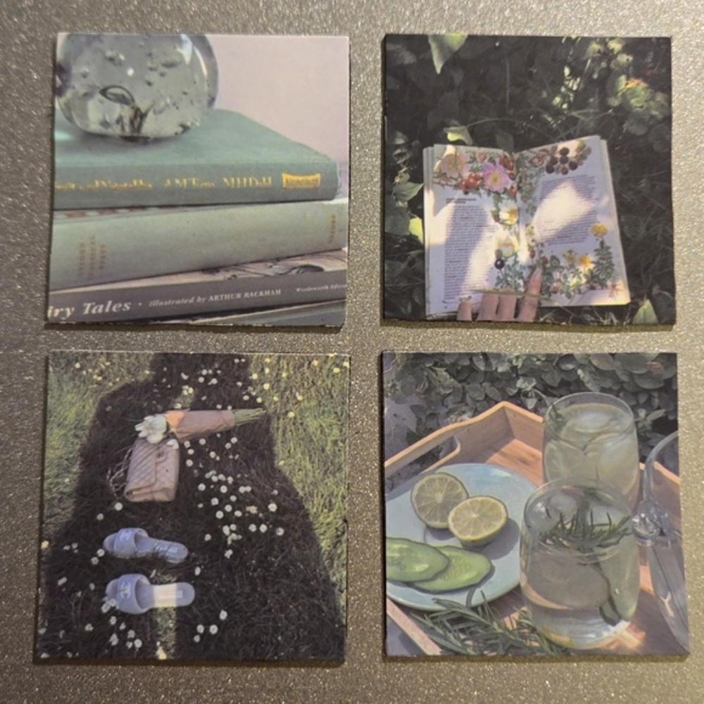 Green Aesthetic ~ Magnets Custom Handmade Set of 4